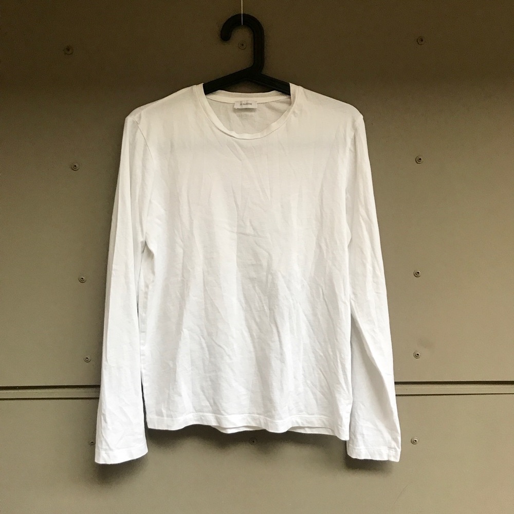 Jill Sander White Long Sleeve Cotton Tee